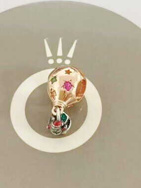 Pandora Two-tone Santa Claus in Hot Air Balloon Charm Rose Gold-Plated